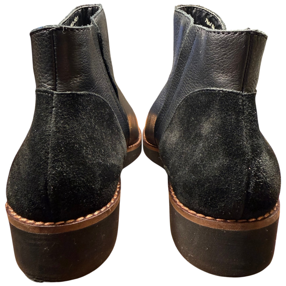SOFTWALK Wesley Women 7.5M Black Leather Suede Ankle Boots Inside Asymmetric Zip - Picture 6 of 13